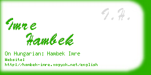 imre hambek business card
